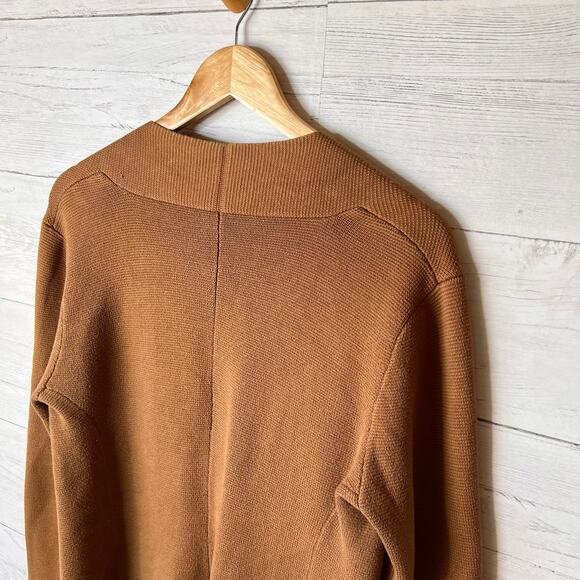 Eileen Fisher Cardigan Womens Size Medium Camel Brown Cotton Blend Sweater - Picture 10 of 14